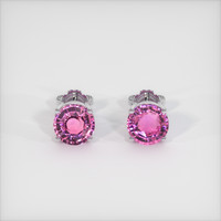 3.48 Ct.Tw. Pink Sapphire Earrings, Platinum 950 1