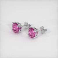 3.48 Ct.Tw. Pink Sapphire Earrings, Platinum 950 2