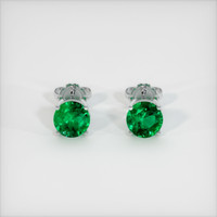 <span>3.23</span>&nbsp;<span class="tooltip-light">Ct.Tw.<span class="tooltiptext">Total Carat Weight</span></span> Emerald Earrings, Platinum 950 1