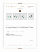 Studs Emerald Earrings 0.64 Ct.Tw.Total Carat Weight, Platinum 950 Appraisal
