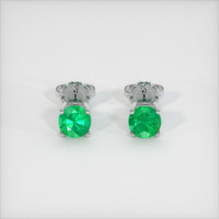 Studs Emerald Earrings 0.64 Ct.Tw.Total Carat Weight, Platinum 950 Preview