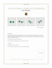 Emerald Earrings 1.45 Ct.Tw.Total Carat Weight, Platinum 950 Appraisal