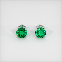 <span>1.45</span>&nbsp;<span class="tooltip-light">Ct.Tw.<span class="tooltiptext">Total Carat Weight</span></span> Emerald Earrings, Platinum 950 1