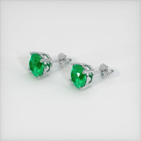 <span>1.45</span>&nbsp;<span class="tooltip-light">Ct.Tw.<span class="tooltiptext">Total Carat Weight</span></span> Emerald Earrings, Platinum 950 2