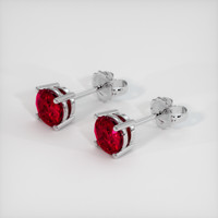 <span>0.73</span>&nbsp;<span class="tooltip-light">Ct.Tw.<span class="tooltiptext">Total Carat Weight</span></span> Ruby Earrings, Platinum 950 2