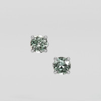 <span>1.47</span> <span class="tooltip-light">Ct.Tw.<span class="tooltiptext">Total Carat Weight</span></span> Bluish Green Sapphire Earrings, Platinum 950 1