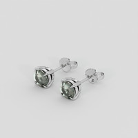 <span>1.47</span> <span class="tooltip-light">Ct.Tw.<span class="tooltiptext">Total Carat Weight</span></span> Bluish Green Sapphire Earrings, Platinum 950 3