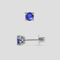 <span>0.85</span> <span class="tooltip-light">Ct.Tw.<span class="tooltiptext">Total Carat Weight</span></span> Blue Sapphire Earrings, Platinum 950 2