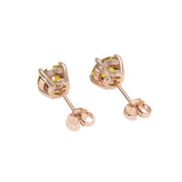 1.21 Ct.Tw. Orangish Yellow Sapphire Earrings, 14K Rose Gold 4