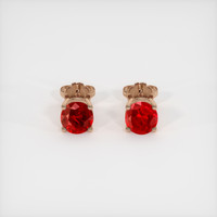 0.46 Ct.Tw. Ruby Earrings, 14K Rose Gold 1