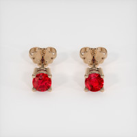 0.84 Ct.Tw. Ruby Earrings, 14K Rose Gold 1