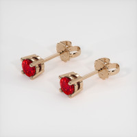 <span>0.44</span>&nbsp;<span class="tooltip-light">Ct.Tw.<span class="tooltiptext">Total Carat Weight</span></span> Ruby Earrings, 14K Rose Gold 2