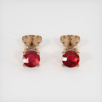 1.18 Ct.Tw. Ruby Earrings, 14K Rose Gold 1