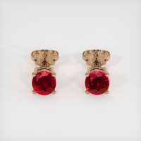 <span>0.62</span>&nbsp;<span class="tooltip-light">Ct.Tw.<span class="tooltiptext">Total Carat Weight</span></span> Ruby Earrings, 14K Rose Gold 1