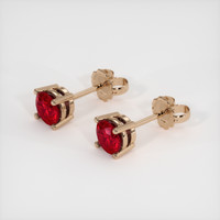 <span>0.62</span>&nbsp;<span class="tooltip-light">Ct.Tw.<span class="tooltiptext">Total Carat Weight</span></span> Ruby Earrings, 14K Rose Gold 2