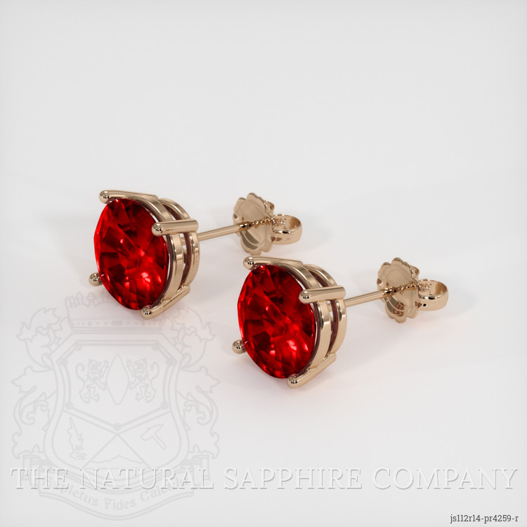 14K Solid Yellow Gold Lab-Created Ruby Screw Back Stud Earrings – Round 0.50-4.00 TCW