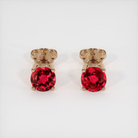 <span>0.73</span>&nbsp;<span class="tooltip-light">Ct.Tw.<span class="tooltiptext">Total Carat Weight</span></span> Ruby Earrings, 14K Rose Gold 1