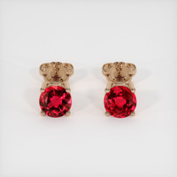 1.37 Ct.Tw. Ruby Earrings, 14K Rose Gold 1