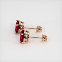 <span>1.10</span>&nbsp;<span class="tooltip-light">Ct.Tw.<span class="tooltiptext">Total Carat Weight</span></span> Ruby Earrings, 14K Rose Gold 3