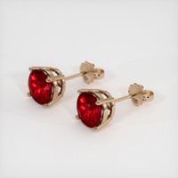 2.05 Ct.Tw. Ruby Earrings, 14K Rose Gold 2