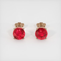 <span>1.39</span>&nbsp;<span class="tooltip-light">Ct.Tw.<span class="tooltiptext">Total Carat Weight</span></span> Ruby Earrings, 14K Rose Gold 1