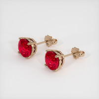 2.65 Ct.Tw. Ruby Earrings, 14K Rose Gold 2