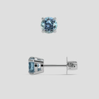 <span>1.29</span> <span class="tooltip-light">Ct.Tw.<span class="tooltiptext">Total Carat Weight</span></span> Bluish Green Sapphire Earrings, 14K White Gold 2