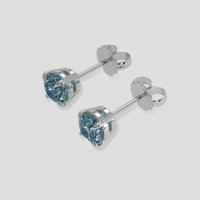 <span>1.29</span>&nbsp;<span class="tooltip-light">Ct.Tw.<span class="tooltiptext">Total Carat Weight</span></span> Bluish Green Sapphire Earrings, 14K White Gold 3