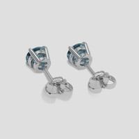 <span>1.29</span> <span class="tooltip-light">Ct.Tw.<span class="tooltiptext">Total Carat Weight</span></span> Bluish Green Sapphire Earrings, 14K White Gold 4