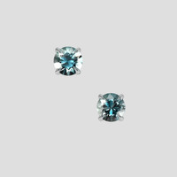 <span>1.00</span> <span class="tooltip-light">Ct.Tw.<span class="tooltiptext">Total Carat Weight</span></span> Greenish Blue Sapphire Earrings, 14K White Gold 1