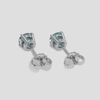 <span>1.00</span>&nbsp;<span class="tooltip-light">Ct.Tw.<span class="tooltiptext">Total Carat Weight</span></span> Greenish Blue Sapphire Earrings, 14K White Gold 4