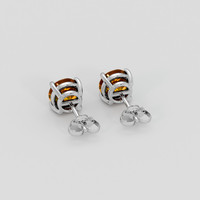 <span>2.52</span>&nbsp;<span class="tooltip-light">Ct.Tw.<span class="tooltiptext">Total Carat Weight</span></span> Orange Sapphire Earrings, 14K White Gold 4