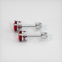1.18 Ct.Tw. Ruby Earrings, 14K White Gold 3