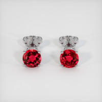 1.37 Ct.Tw. Ruby Earrings, 14K White Gold 1