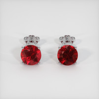 2.05 Ct.Tw. Ruby Earrings, 14K White Gold 1