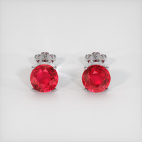 2.65 Ct.Tw. Ruby Earrings, 14K White Gold 1