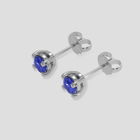 <span>0.85</span> <span class="tooltip-light">Ct.Tw.<span class="tooltiptext">Total Carat Weight</span></span> Blue Sapphire Earrings, 14K White Gold 3