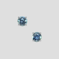 <span>1.29</span>&nbsp;<span class="tooltip-light">Ct.Tw.<span class="tooltiptext">Total Carat Weight</span></span> Bluish Green Sapphire Earrings, 18K White Gold 1
