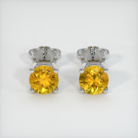 <span>1.24</span>&nbsp;<span class="tooltip-light">Ct.Tw.<span class="tooltiptext">Total Carat Weight</span></span> Sapphire Earrings, 18K White Gold 1