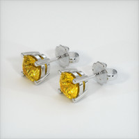 1.59 Ct.Tw. Yellow Sapphire Earrings, 18K White Gold 3