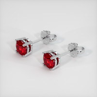 1.18 Ct.Tw. Ruby Earrings, 18K White Gold 2