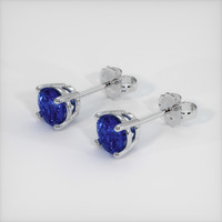 1.68 Ct.Tw. Blue Sapphire Earrings, 18K White Gold 2
