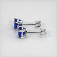 1.68 Ct.Tw. Blue Sapphire Earrings, 18K White Gold 3