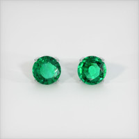 7.25 Ct.Tw. Emerald Earrings, 18K White Gold 1