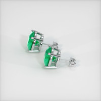 7.25 Ct.Tw. Emerald Earrings, 18K White Gold 3