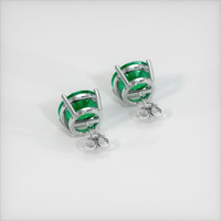 7.25 Ct.Tw. Emerald Earrings, 18K White Gold 4