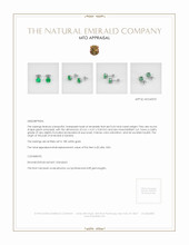 Studs Emerald Earrings 0.64 Ct.Tw.Total Carat Weight, 18K White Gold Appraisal