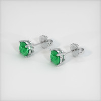 Studs Emerald Earrings 0.64 Ct.Tw.Total Carat Weight, 18K White Gold Preview
