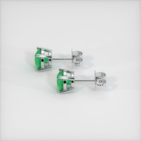 Studs Emerald Earrings 0.64 Ct.Tw.Total Carat Weight, 18K White Gold Preview