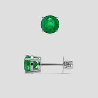 <span>2.07</span>&nbsp;<span class="tooltip-light">Ct.Tw.<span class="tooltiptext">Total Carat Weight</span></span> Emerald Earrings, 18K White Gold 2